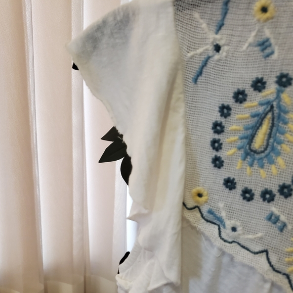 LUCKY BRAND WHITE EMBROIDERED SHIRT SIZE S - Picture 6 of 14